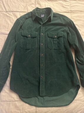 GAP Dark Green Corduroy Utility Shirt